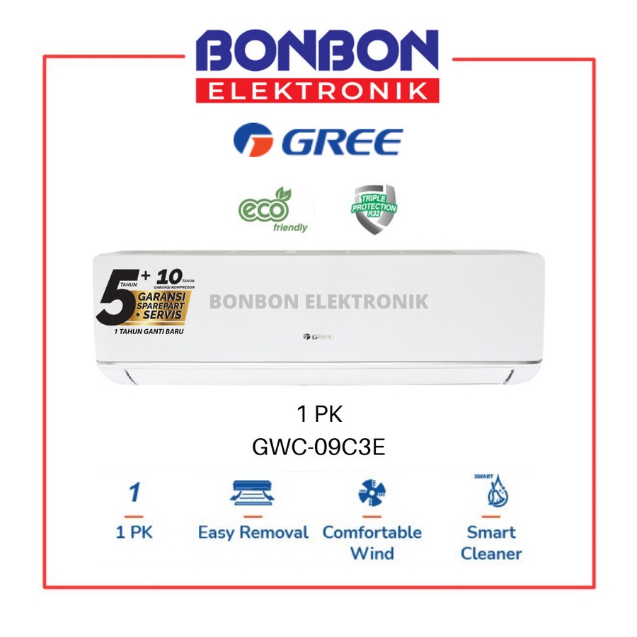 GREE AC 1 PK GWC-09C3E Series Low Watt 1PK 09C3E C3E