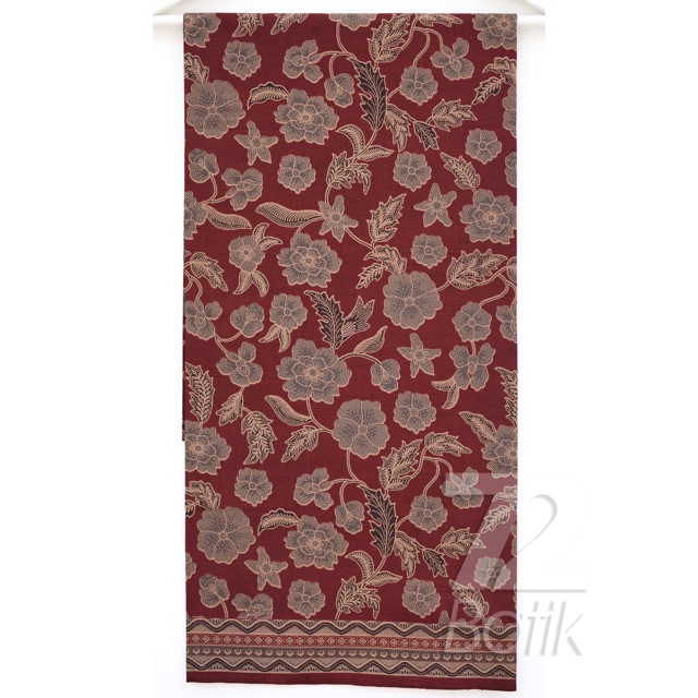 KAIN BATIK PREMIUM Bahan Katun Motif Kembang Warna Merah Maroon Maron Marun 729770 Cap 72 Jarik Jarit Samping Kebat Panjang Batik Katun Modern Premium Bahan Seragam Batik Pernikahan Kantor Keluarga Murah Kamen Jadi Batik Bali Lembaran