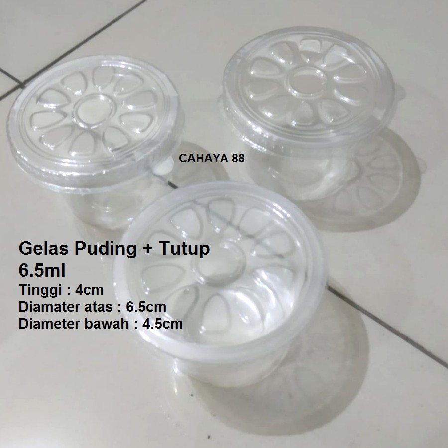 Gelas Puding 50ml / 65ml + Tutup Cup Puding Gelas Agar