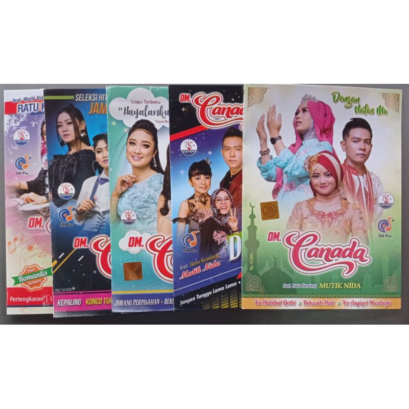 KASET VCD DVD ORIGINAL KARAOKE 5 PCS MUSIK LAGU DANGDUT KOPLO OM CANADA CHGB RECORD VOL 1-5