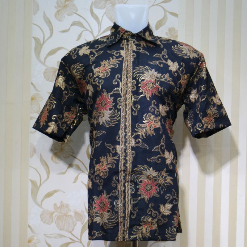 REAL PICT!!! KEMEJA BATIK PENDEK / KEMEJA LILI SILVER / TORAJA NAVY /AZALEA