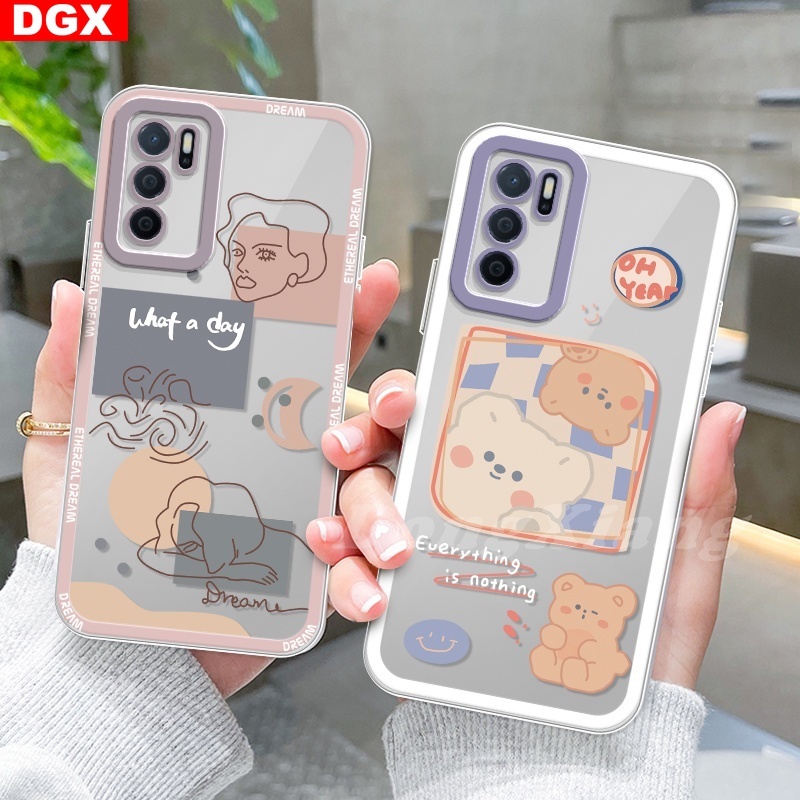 Soft Case TPU Motif Beruang Abstrak Untuk OPPO A16 A15 A96 A55 A95 A74 A54 A12 A7 A3S A5S A52 A92 A53 A94 A31 A5 F9 A1K A37 F11 Reno 7z 6f