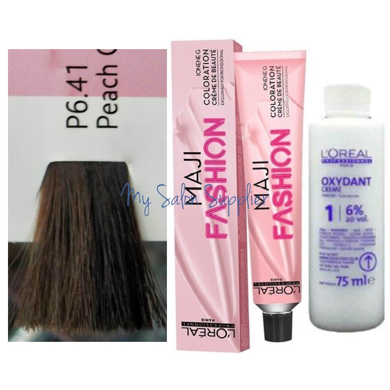 Loreal Majifashion Cat Rambut 6.41 Peach Gold + Free Developer Oxidant 75ml