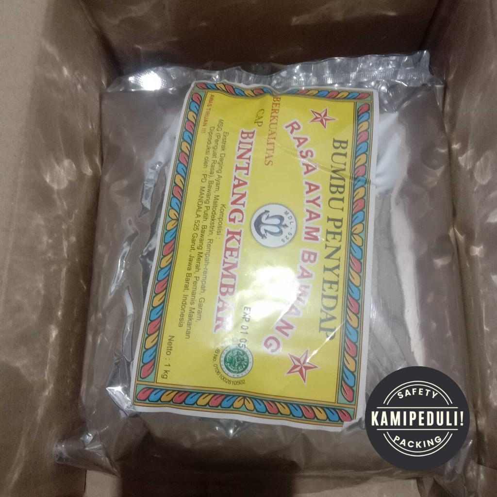

Bny31 BUMBU PENYEDAP RASA AYAM BAWANG CAP BINTANG KEMBAR KEMASAN 1 KG