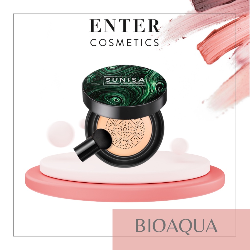 BIOAQUA x SUNISA Bedak Cushion Waterproof 20g Full Coverage BB Cushion Original 100% BPOM