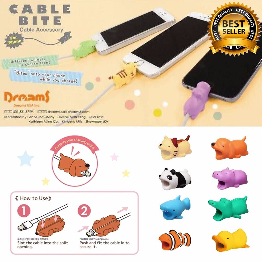 Kabel Bite Animal Cable Bite Motif Animal / Penggigit Kabel / Pengaman Kabel / Pelindung Kabel