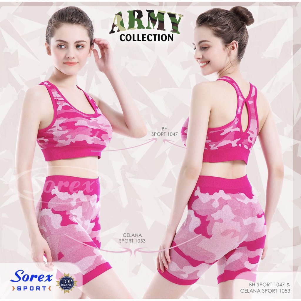 SOREX CELANA SPORT ARMY 1053 , SPORT BRA ARMY 1047 SETELAN SPORT GYM OLAHRAGA SEPEDA