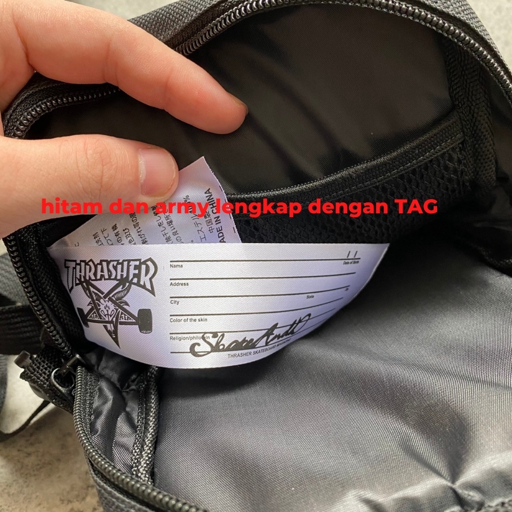 SALEE!!!! SLING BAG WITH TAG TRASHER / TAS SELEMPANG / TERMURAH / IMPORT QUALITY / LENGKAP WITH TAGF DALAM