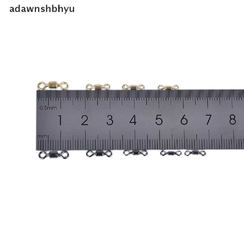 [adawnshbhyu] 50pcs/100pcs Konektor Pancing Ball Bearing Putar Padat Ring Barrel Roll Swivel
