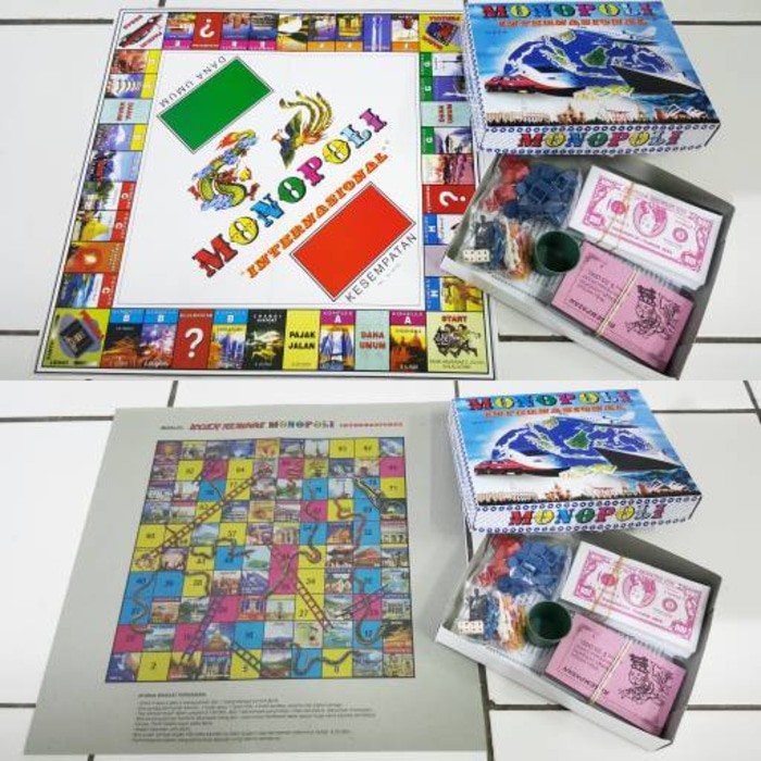  Mainan  Anak Monopoli  Internasional  2 in 1 Mainan  Anak 