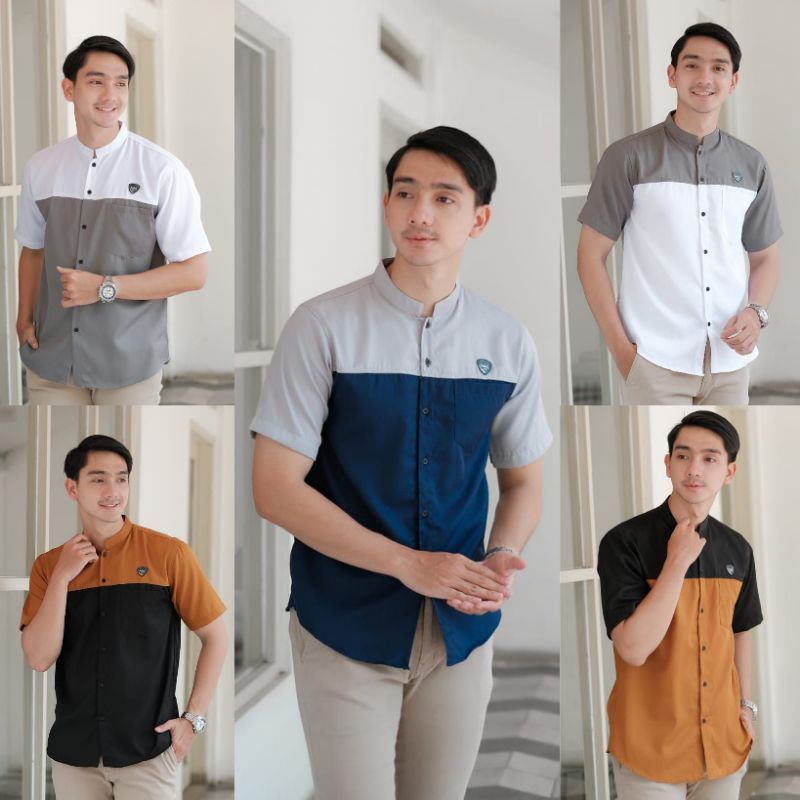 BAJU KOKO MODERN LENGAN PENDEK BAJU KOKO PRIA TERBARU KOKO KURTA DEWASA