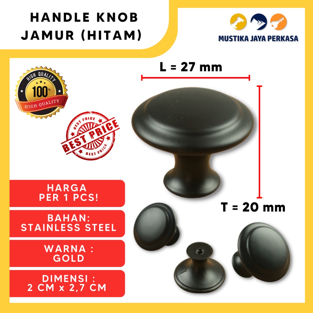 Handle Tarikan Knob Jamur Stainless Besi Murah Pegangan Laci Lemari