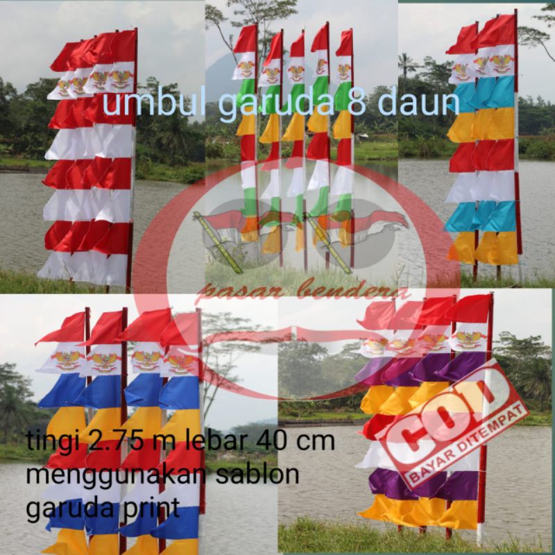 umbul umbul warna warni 8 mata isi (10pcs)