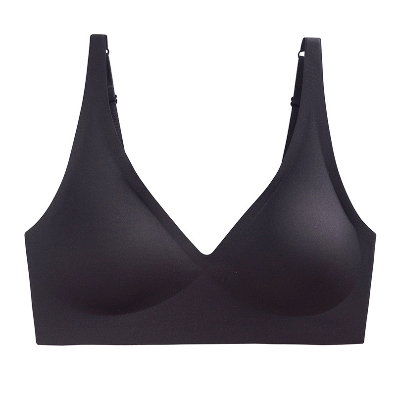 TUTULADY Bra Busa Tipis Tanpa Kawat Seamless Bra Cup B/C Deep V Lembut