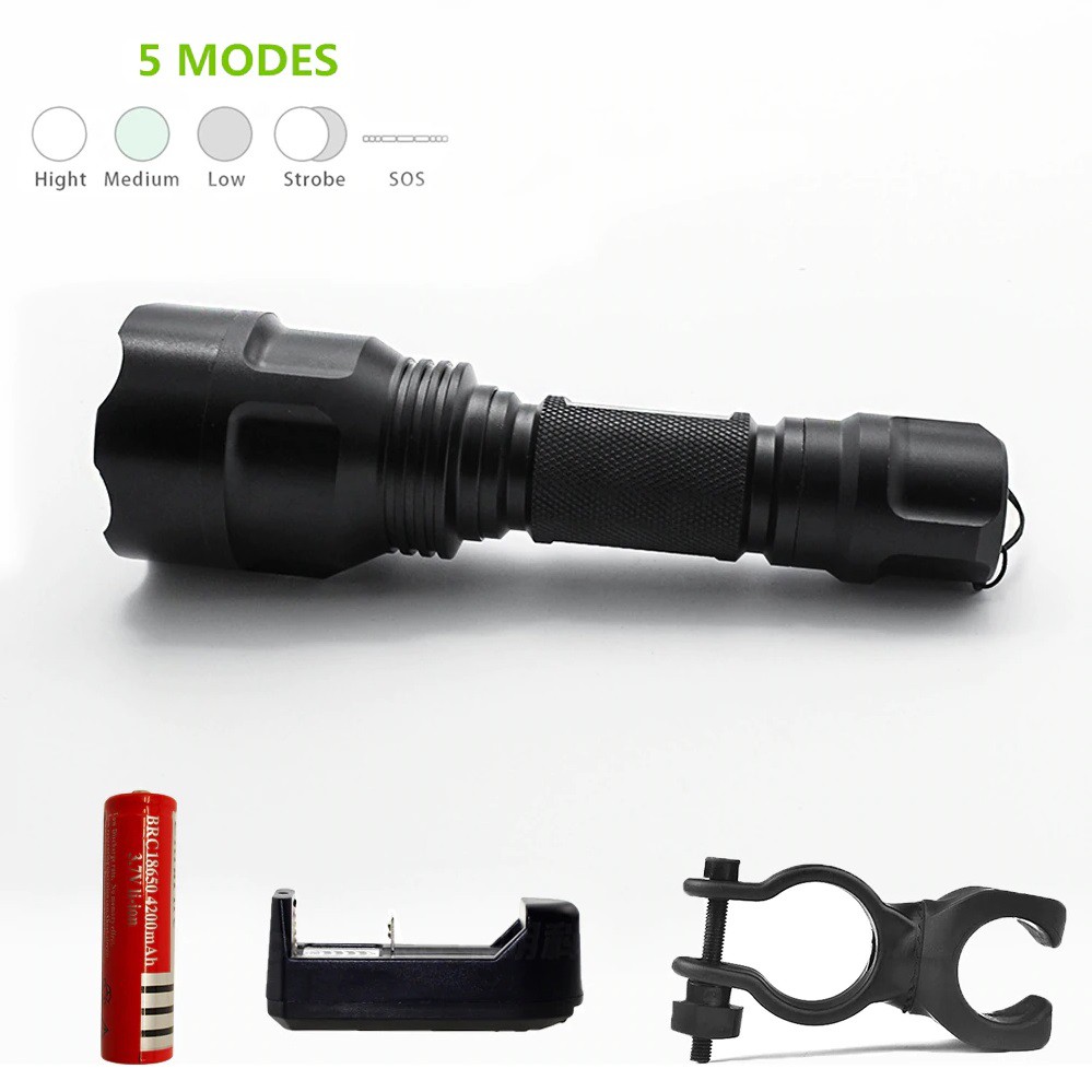 PAKET SET SENTER SEPEDA TAFFLED C8 BATERE 18650 CHARGER BRAKET