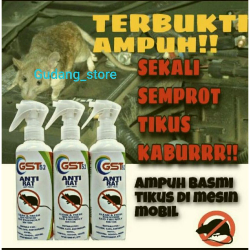 Anti rat GST52 obat cairan pengusir tikus di kap mesin mobil ruangan rumah anti tikus