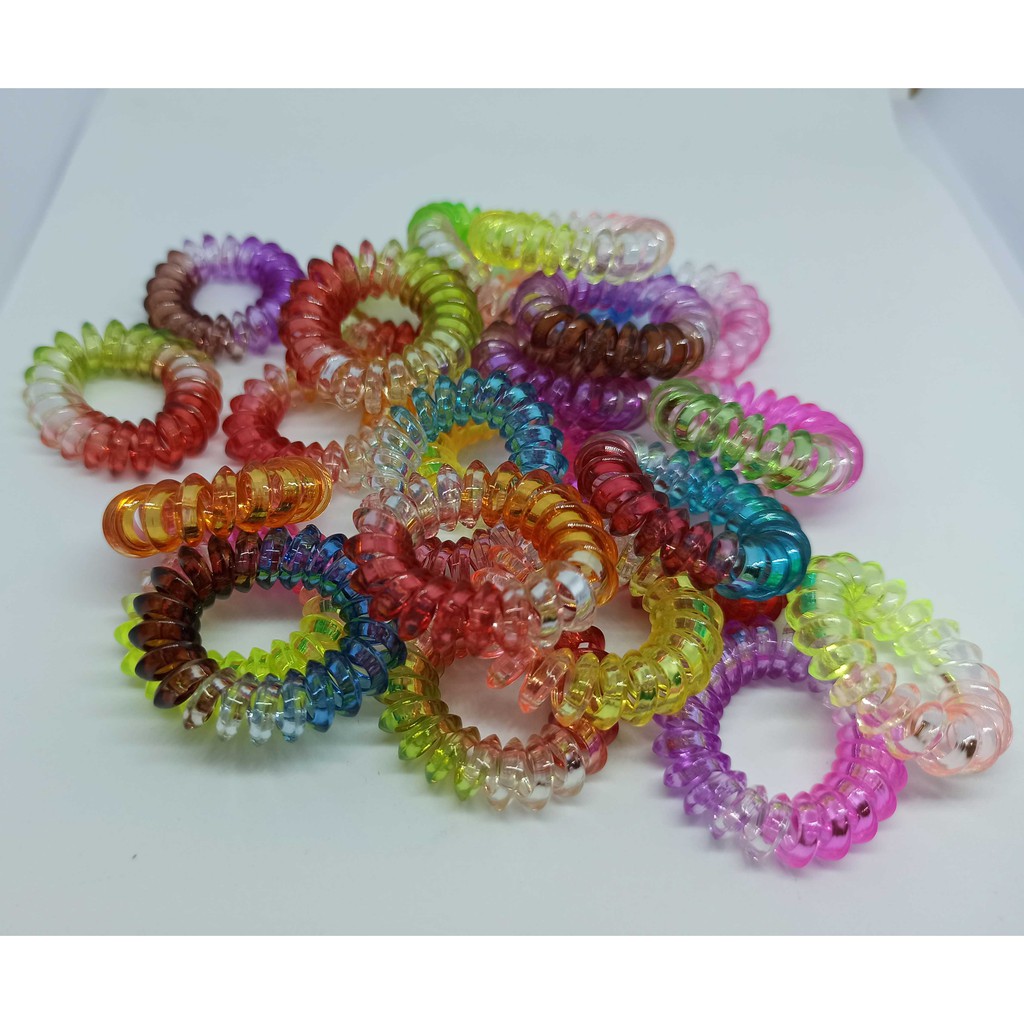 KARET IKAT RAMBUT  SPIRAL KUNCIRAN RAMBUT  SPIRAL WARNA  