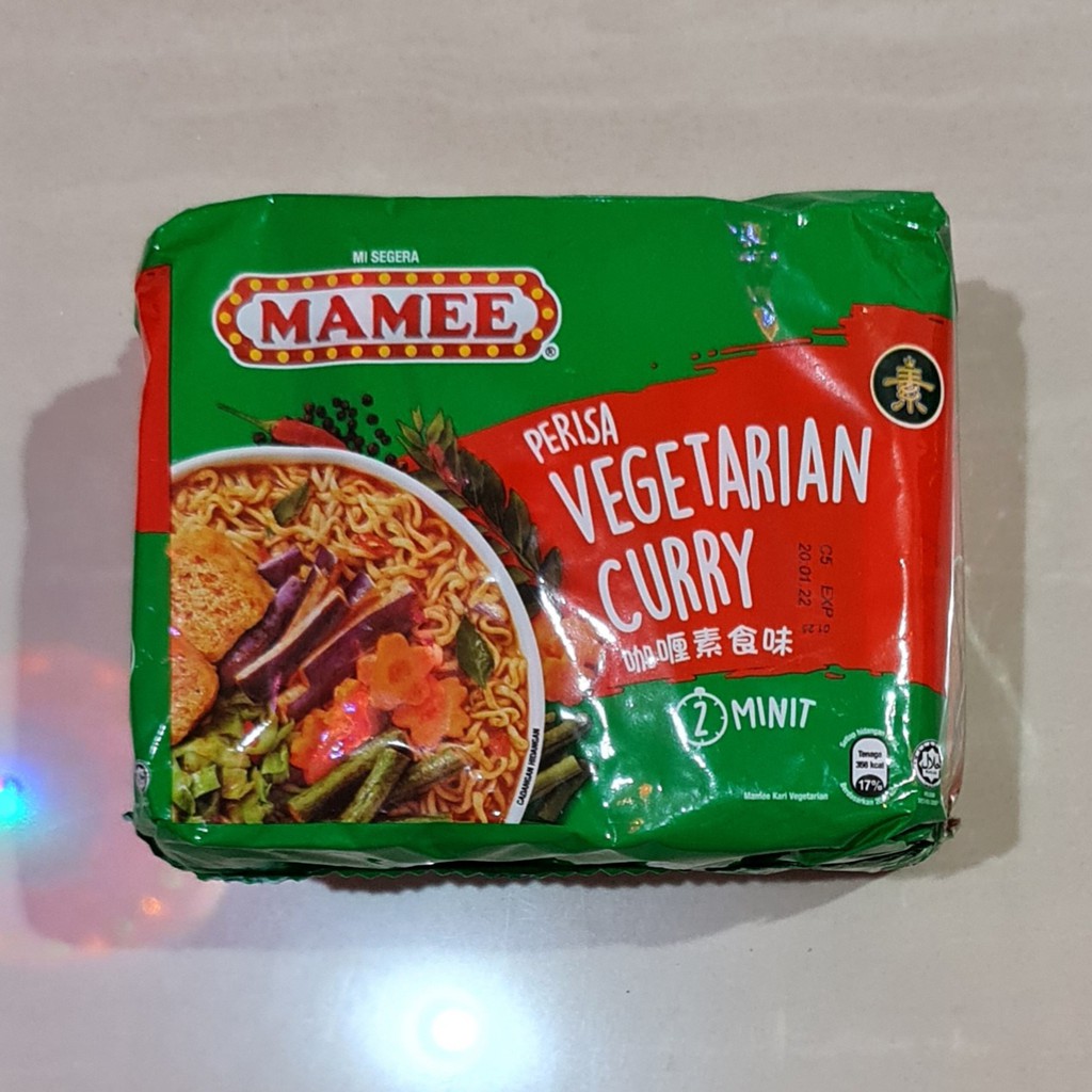 Mie Instant Mamee Perisa Vegetarian Curry 2 Minit ( 5 x 78 Gram )