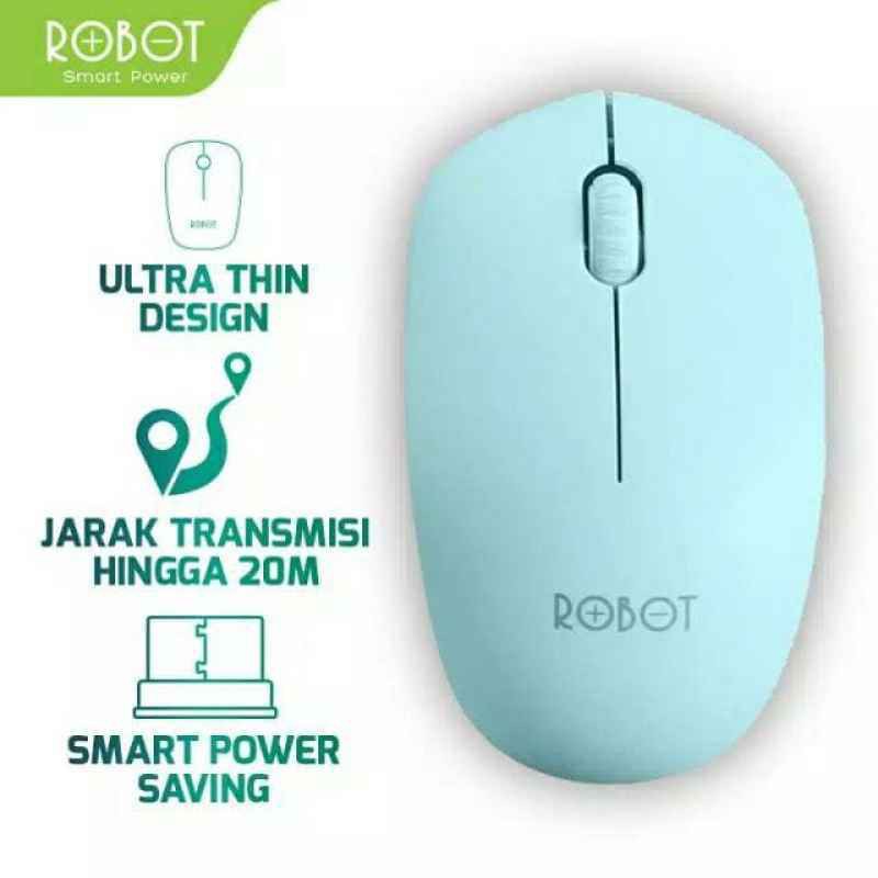 ROBOT M210 M 210 MOUSE WIFI WIRELESS WARNA PINK HIJAU HITAM PUTIH 2.4 Ghz 1600DPI PC KOMPUTER LAPTOP MURAH