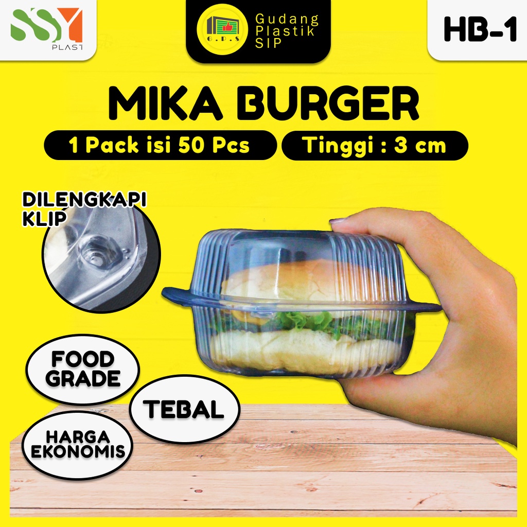 MIKA PLASTIK BENING ROTI BURGER HAMBURGER / MIKA BOLU (ISI 50)