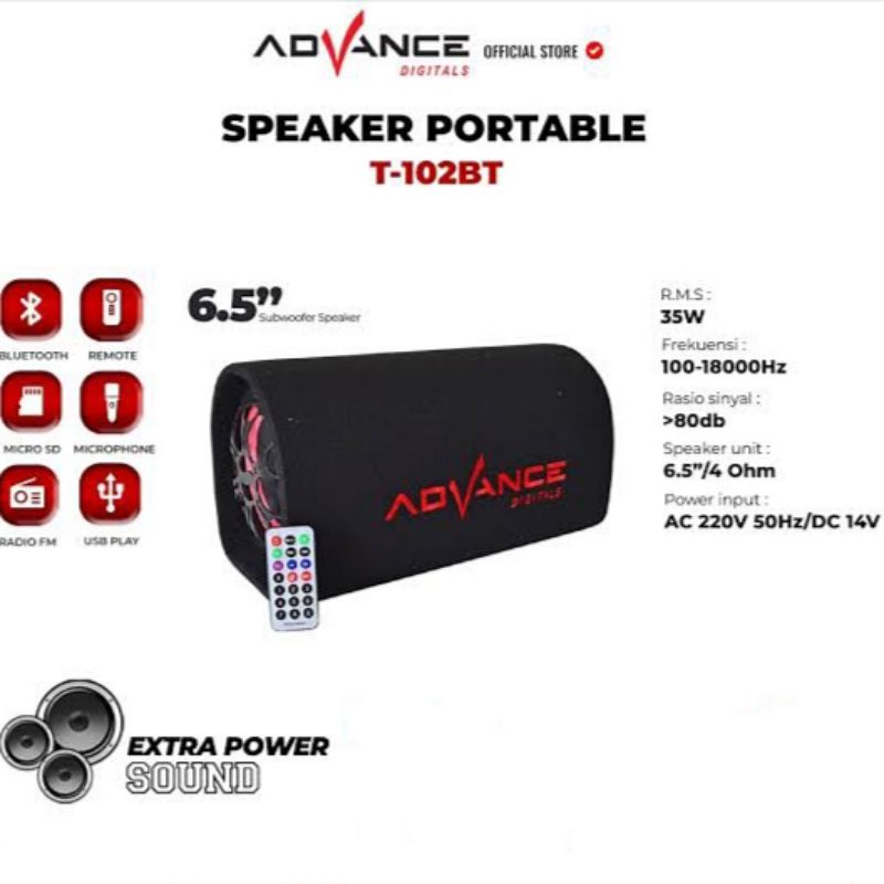 Subwoofer 6,5 inc Advance T-102 BT