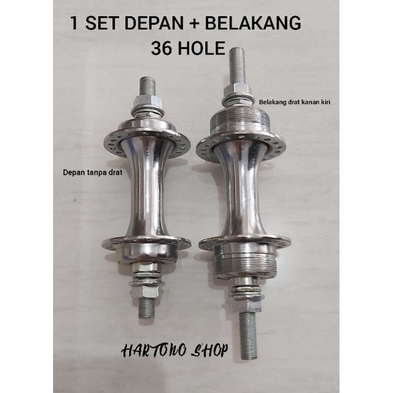 1 SET FREEHUB /HUB /BOSCH/TROMOL SEPEDA RODA BELAKANG + DEPAN LUBANG 36