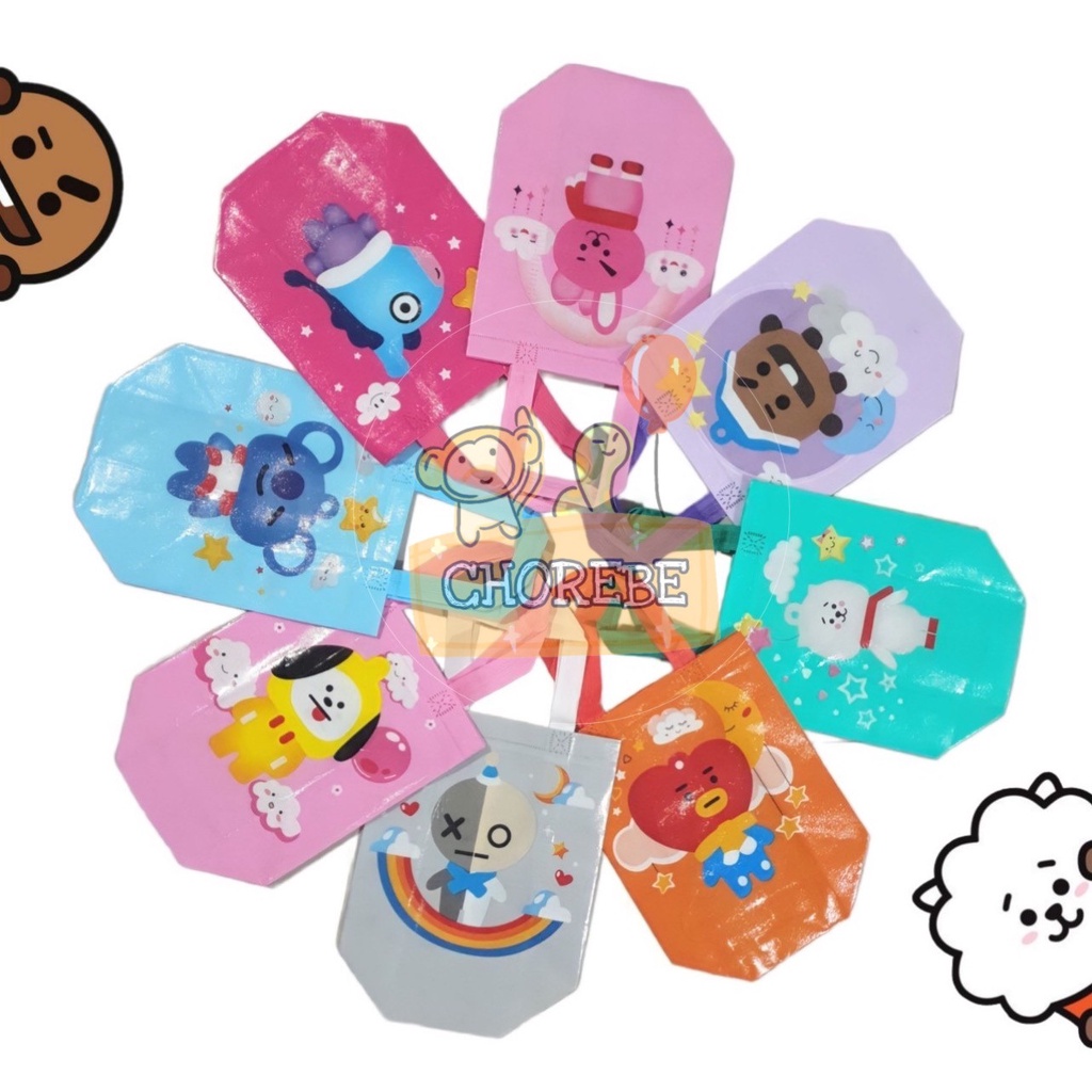 Goodie Bag Tas Kantong Kain Souvenir Hampers Ulang Tahun BTS BT21