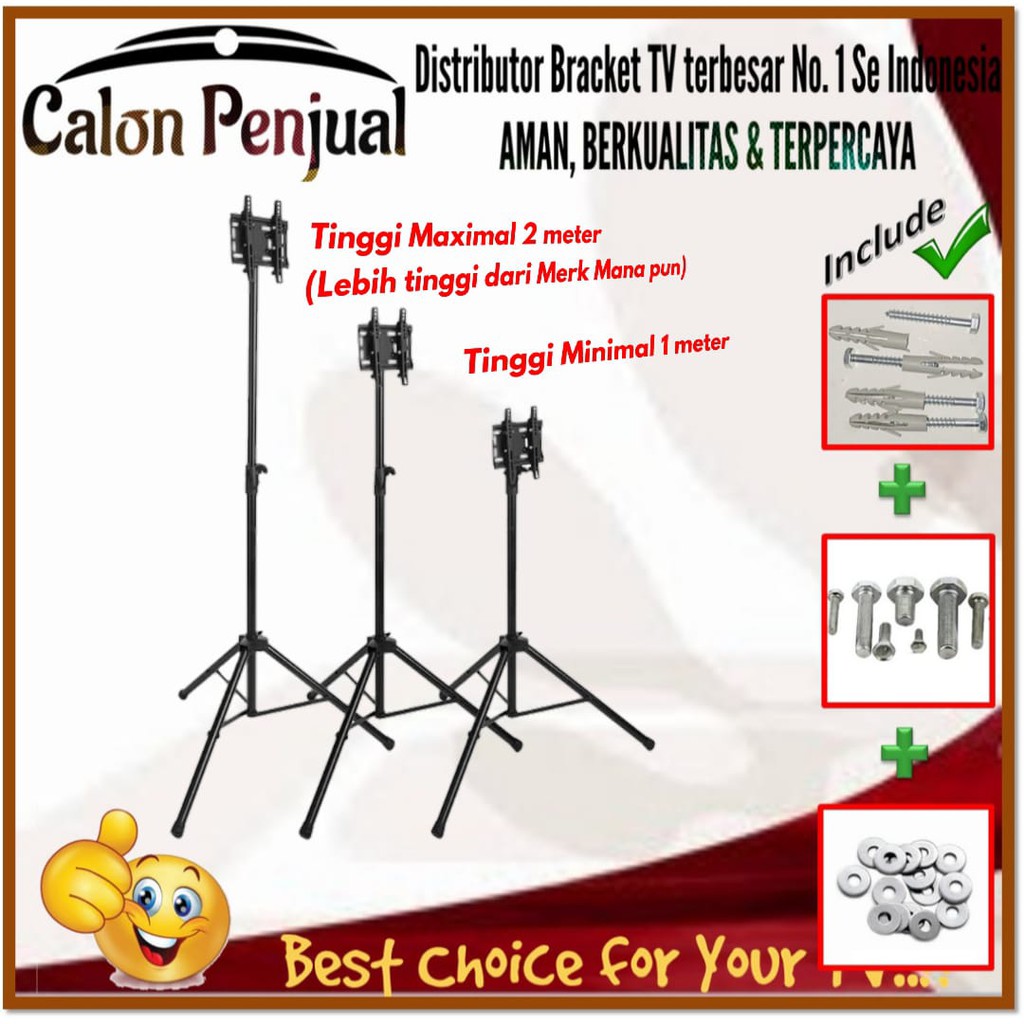 Bracket tv Standing Tripod 32&quot; s/d 55&quot; | Universal | Waterpass | High Quality | CL.TRP55-001