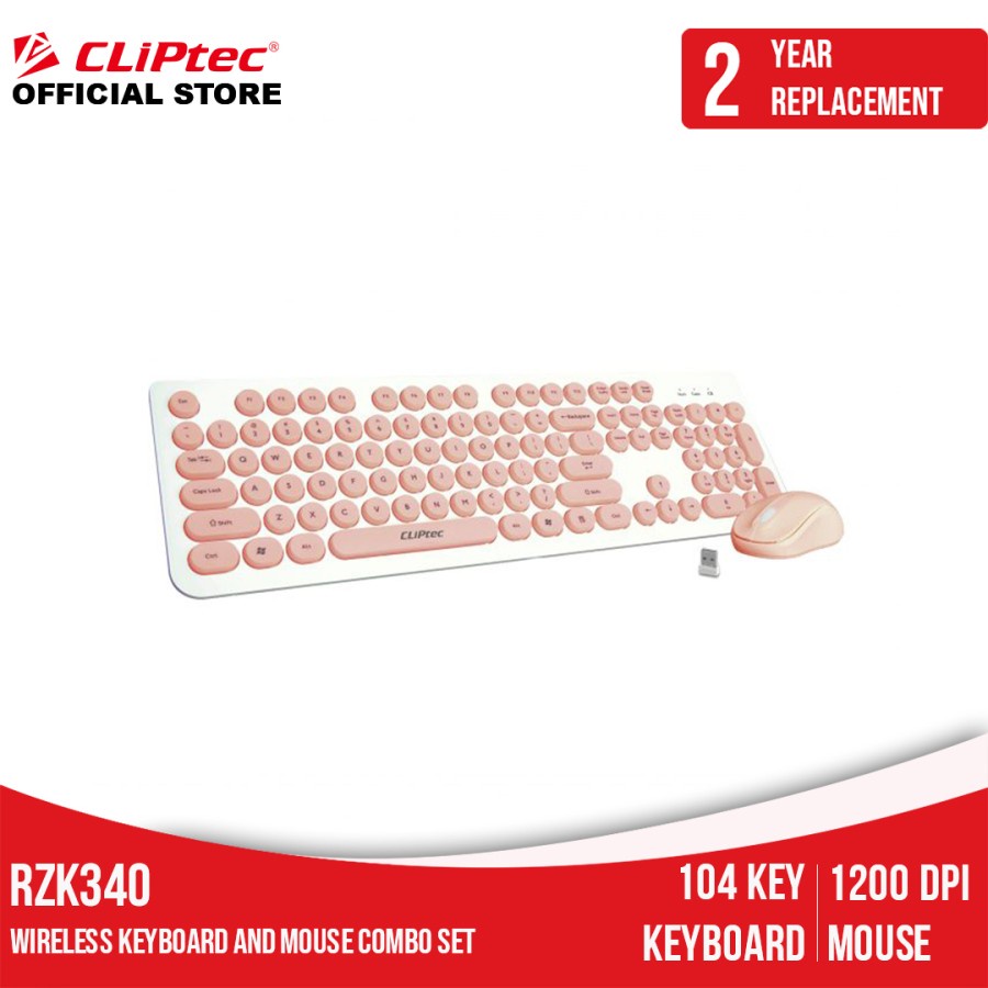 Keyboard Mouse Wireless Cliptec Young Air RZK340 Combo Colour