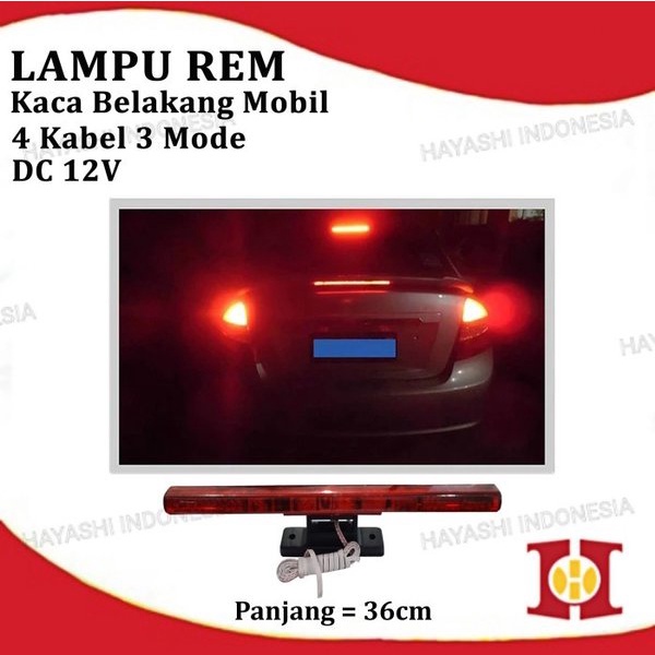 Lampu Rem Strobo Kedip Brake Stop Light Tempel Kaca Belakang Mobil