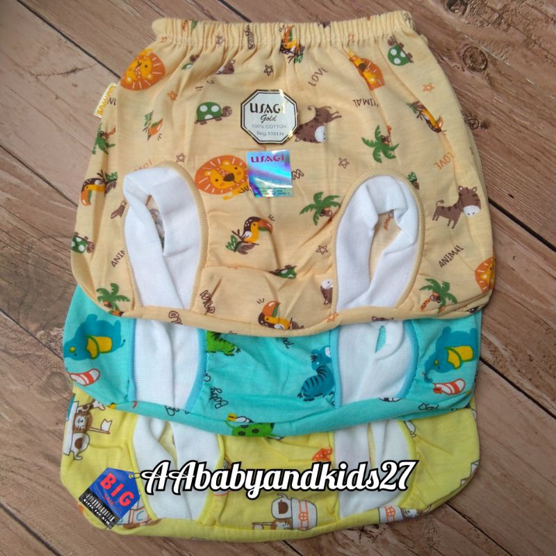 NEW ARRIVAL!!! 3PC Celana Bayi Model Kaca Mata Full Print USAGI GOLD All Size 0-12bulan SNI