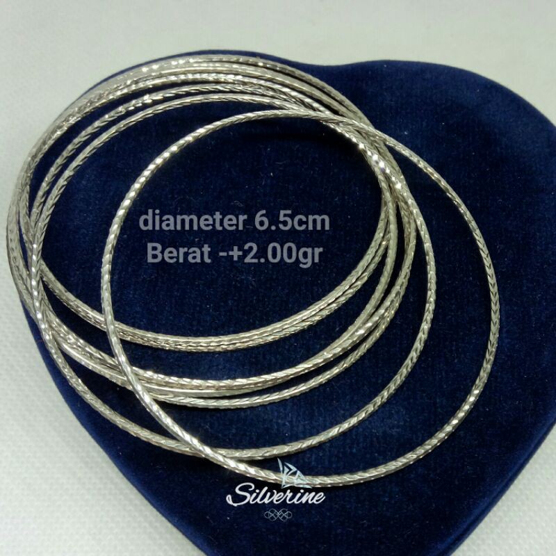 Silver 925 GELANG KERONCONG PERAK LAPIS EMAS PUTIH RHODIUM