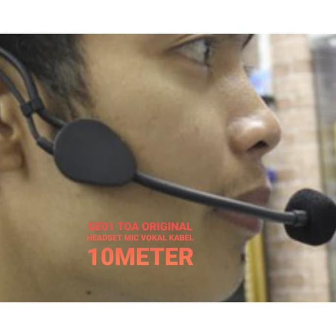 (((Bisa Bayar Di Tempat))) Ge01 Jm Original Toa Mic Headset Microphone Audio Mik Bando Condenser