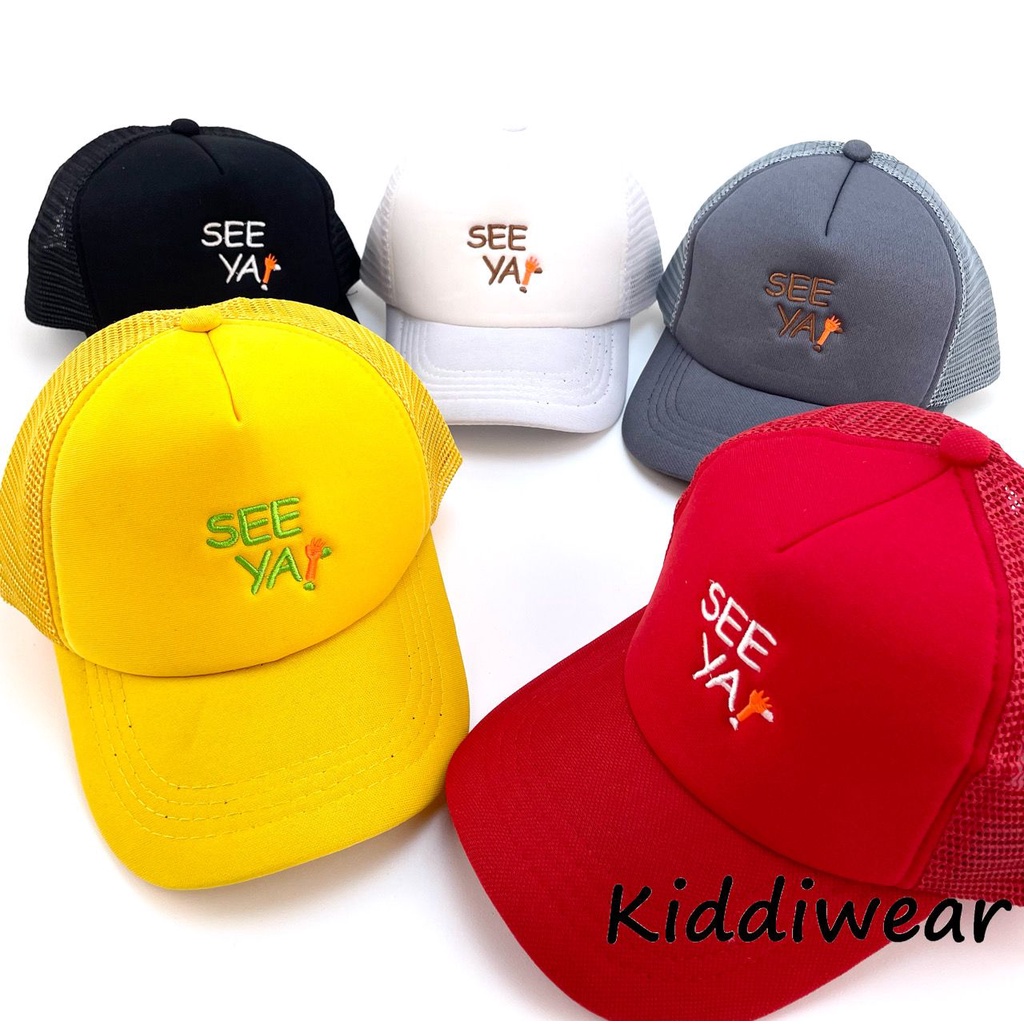 kiddiwear TOPI JARING ANAK FASHION HAT TOPI MOTIF LUCU BORDIR UNISEX TOPI MOTIF BORIDR SEEYA