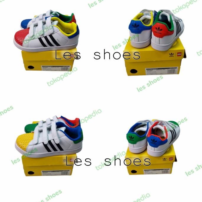 ADIDAS SUPERSTAR X LEGO ANAK / SEPATU ADIDAS SUPERSTAR X LEGO - BIRU MERAH, 30 SD145ES