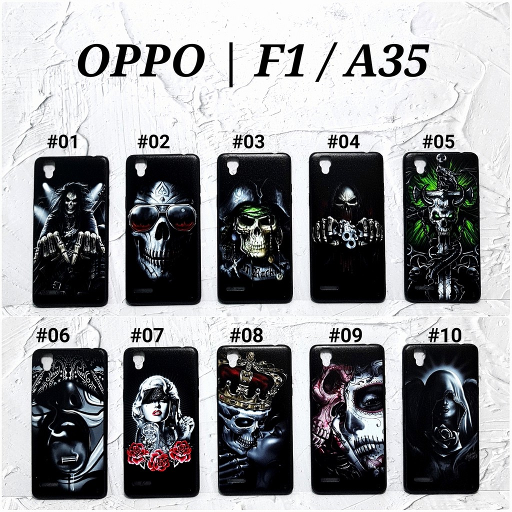 [ BUY 1 GET 1 FREE ] FHO - OPPO F1 A35 F1 PLUS F1S A59 F5 YOUTH F9 | HOROR Soft Hard Case Skull