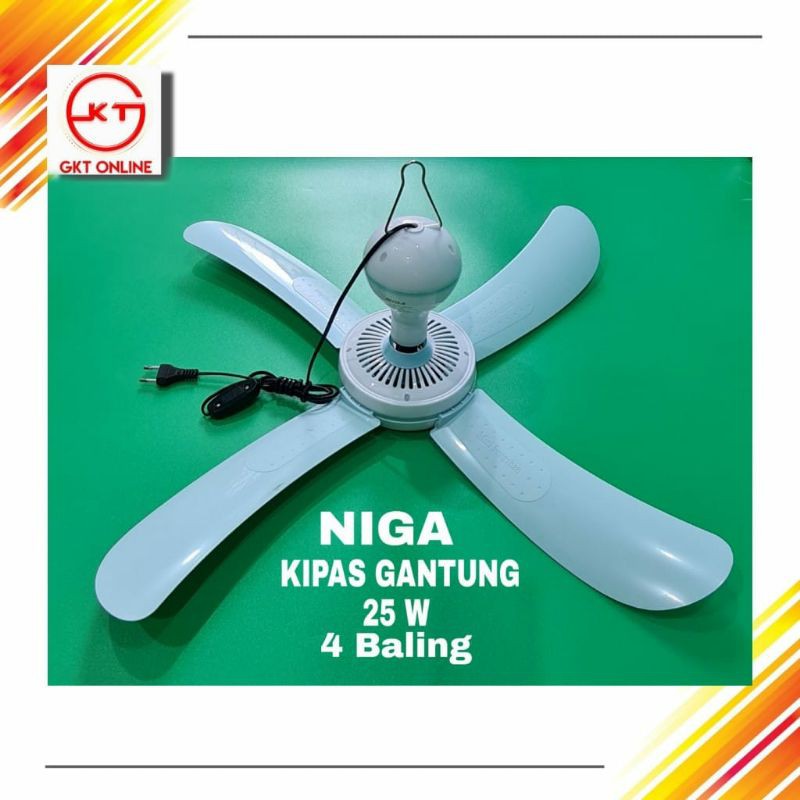 Kipas Angin Gantung 25 Watt 4 Baling 990mm Niga