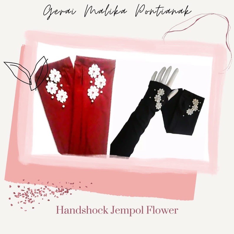 Handshock jempol flower handsock bunga renda manset tangan wanita engkel cewek sarung perempuan dewa
