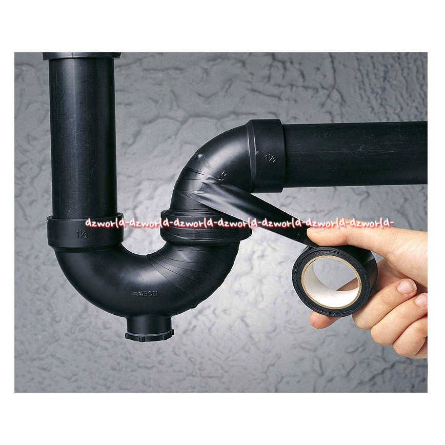 Atmos Sos Repair Leaking Plumbing Joints 3m Isolasi Sambungan Pipa Bocor Black Hitam 3 meter Pipe Penambal Bocor Perekat Pada Pipa Selang Kran Air Pelampung