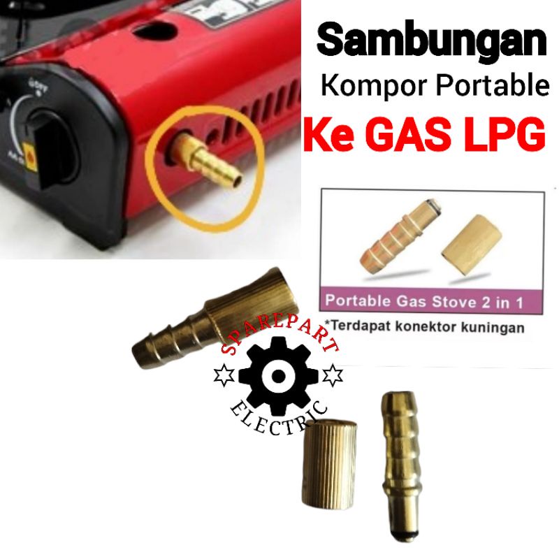 SAMBUNGAN NOZZLE SELANG GAS KOMPOR PORTABLE KALENG KE TABUNG GAS LPG