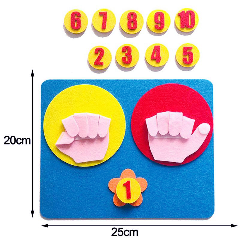 Mainan Montessori Bentuk Tangan Bahan Non Woven Untuk Edukasi Matematika