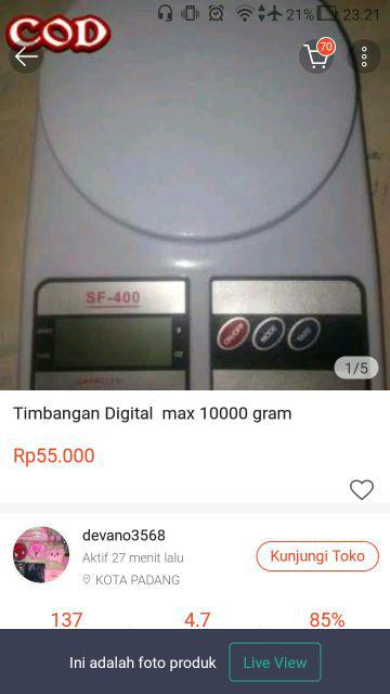 Timbangan Digital  Max 10000 Gram Hc3
