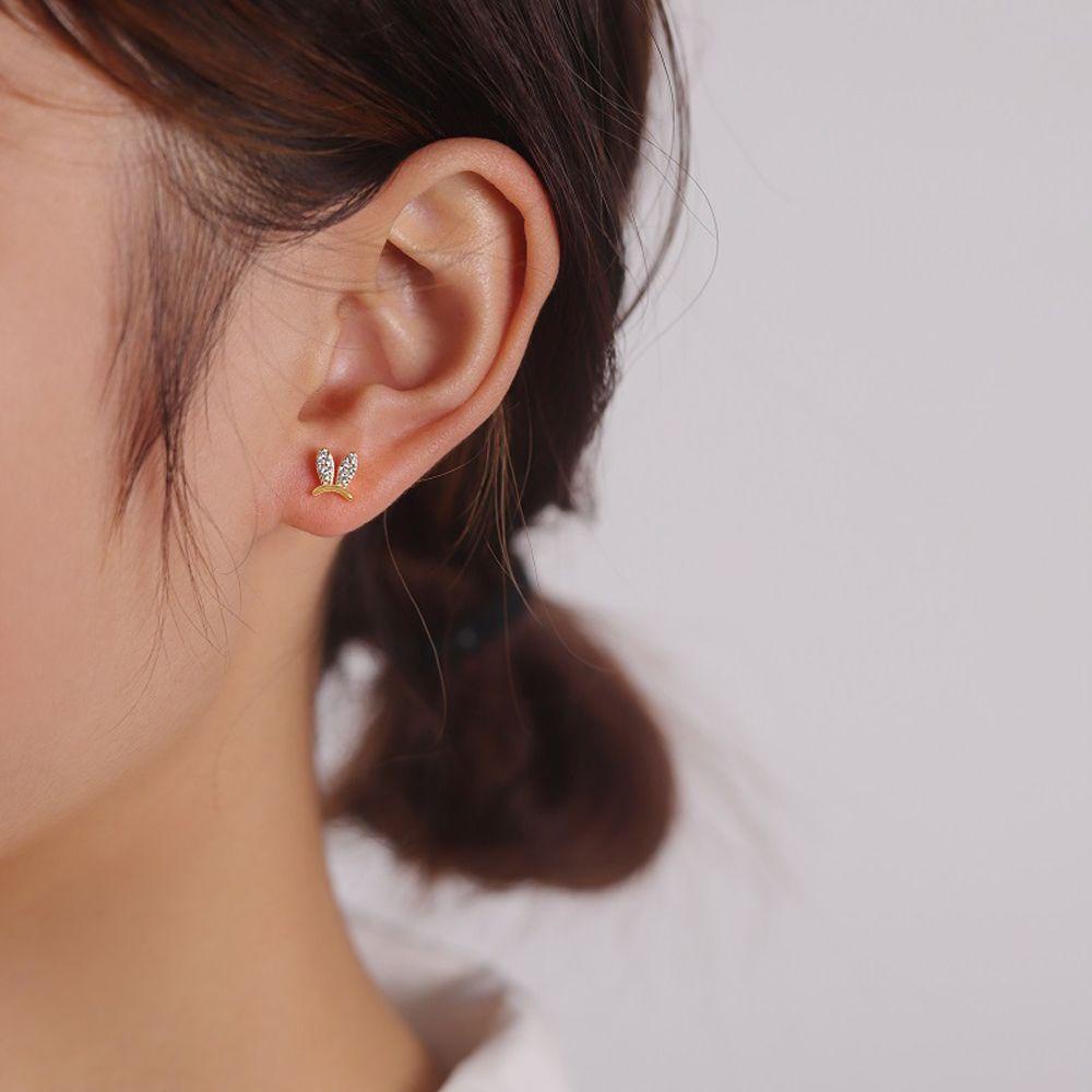 MXBEAUTY Women Stud Earrings Pernikahan Manis Trendi Untuk Grils Telinga Kelinci Temperamen Anting Drop Kecil