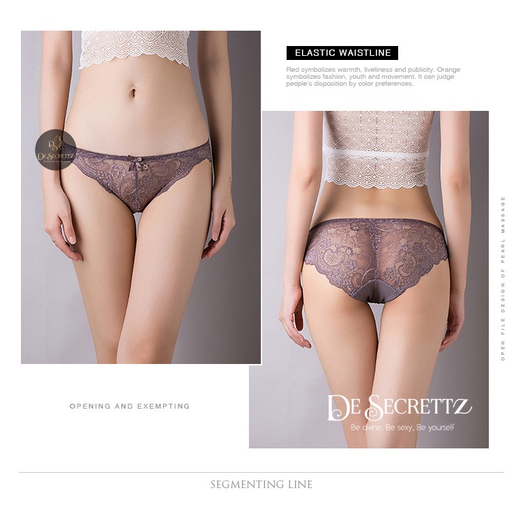 DeSecrettz PANTIES #050 Celana Dalam Wanita, Sexy Lace Panties Model Low Waist, Soft Touch Cotton