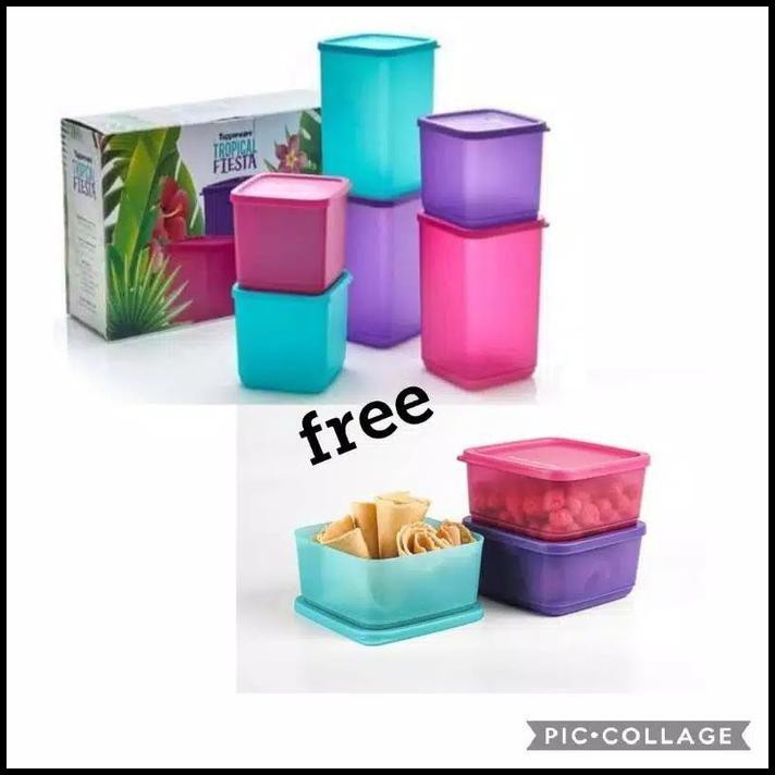 Tupperware - Paket toples fiesta / Toples lebaran / Tropical Fiesta - Wadah kue lucu (9) KEDAP UDARA