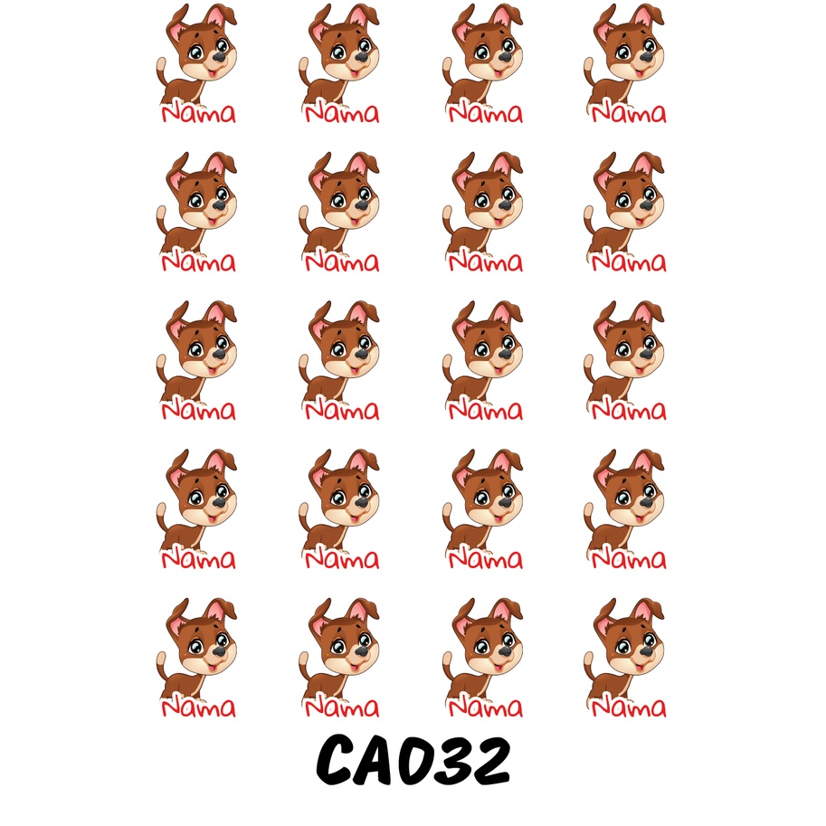 

Sticker Nama Cutting Label Waterproof Tahan Air Dog B (CA032)