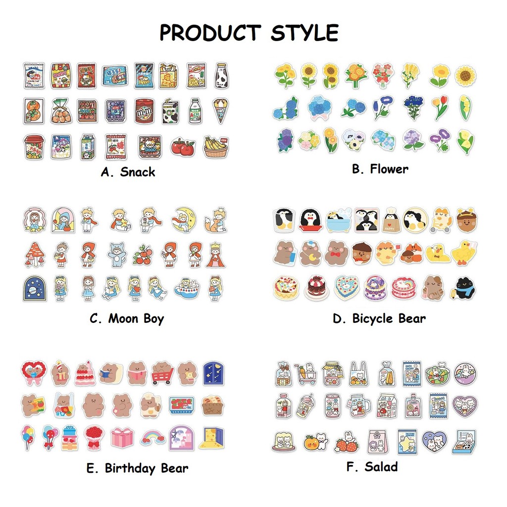 [MILOLI] 46Pcs SWEET DREAMS Deco Sticker DIY Scrapbook Stiker Jurnal Diary Planner Kotak - B0260-1
