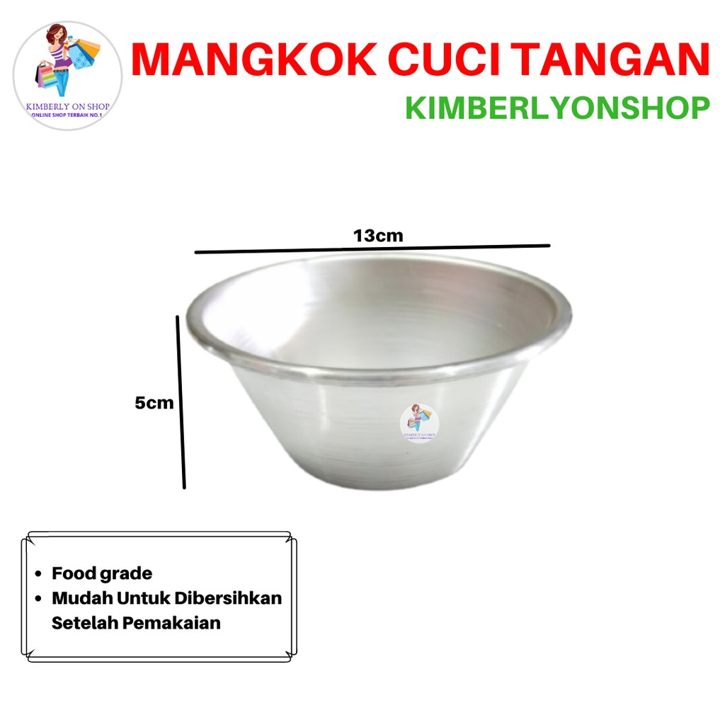 Kimberlyonshop Mangkok Kobokan/Cuci Tangan Aluminium