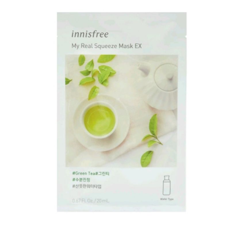 Masker innisfree , INNISFREE MY REAL SQUEEZE SHEET MASK NEW PACKING ORIGINAL