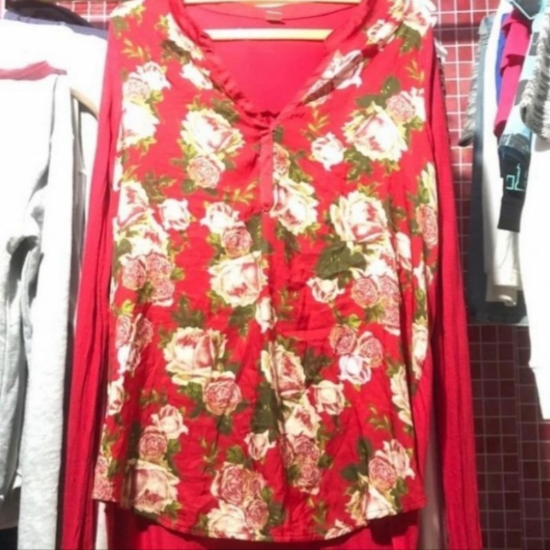 S.oliver Blouse Kemeja Flora red Wanita women Original